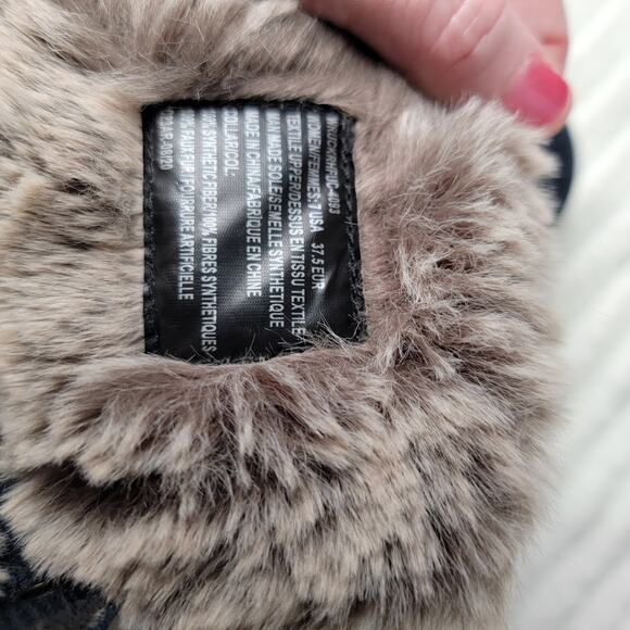 Lugz Faux Fur Lined Denim Look Boots Womens 7 Cozy Winter Lace Up Rugged Warm - Picture 8 of 9